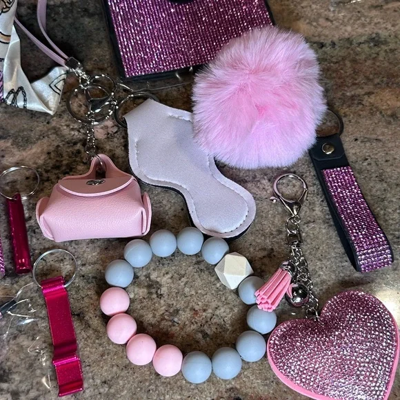 Pink Rhinestone Keychain & Accessory Lot - Picture 3 of 6